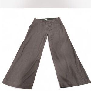 Bridge & Burn Womens 32 Wide Leg Trousers Charcoal Grey High Rise Cotton Twill
